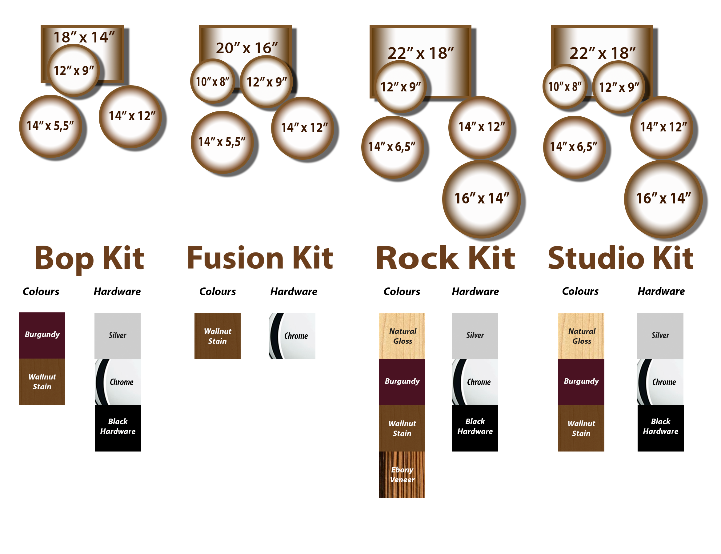 Colours and hardware of Sleishman Pro Series kits